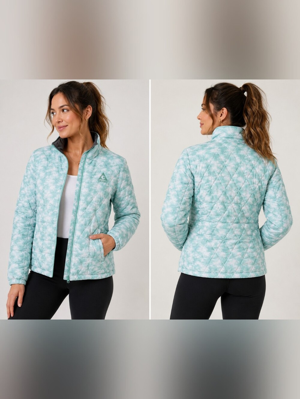 Gerry Weber Quilted Mint Green Lightweight Jacket for Women
